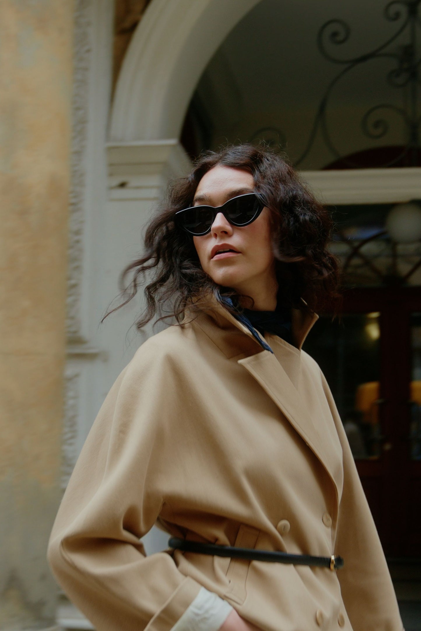 Jacket FEMME - cotton camel