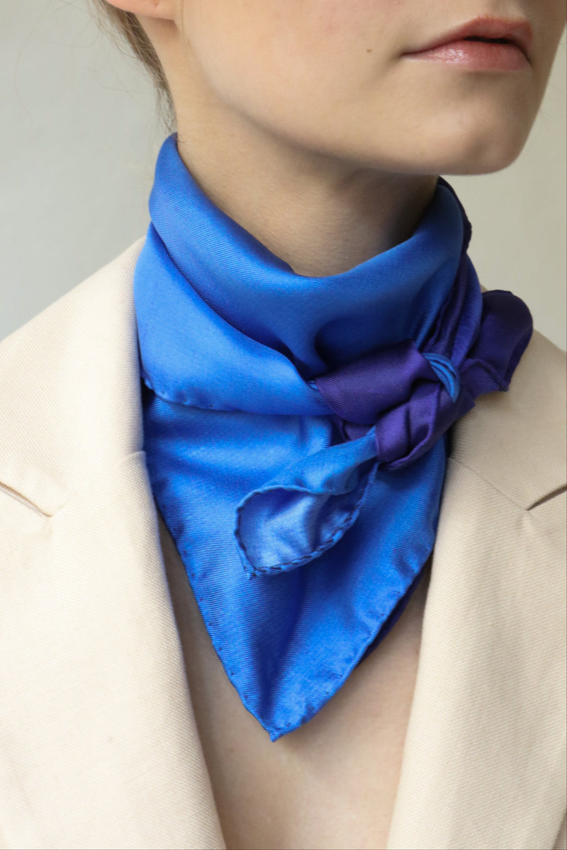 Silk Scarf IVY No.1 - NELE-MARIE FRANZEN deep blue