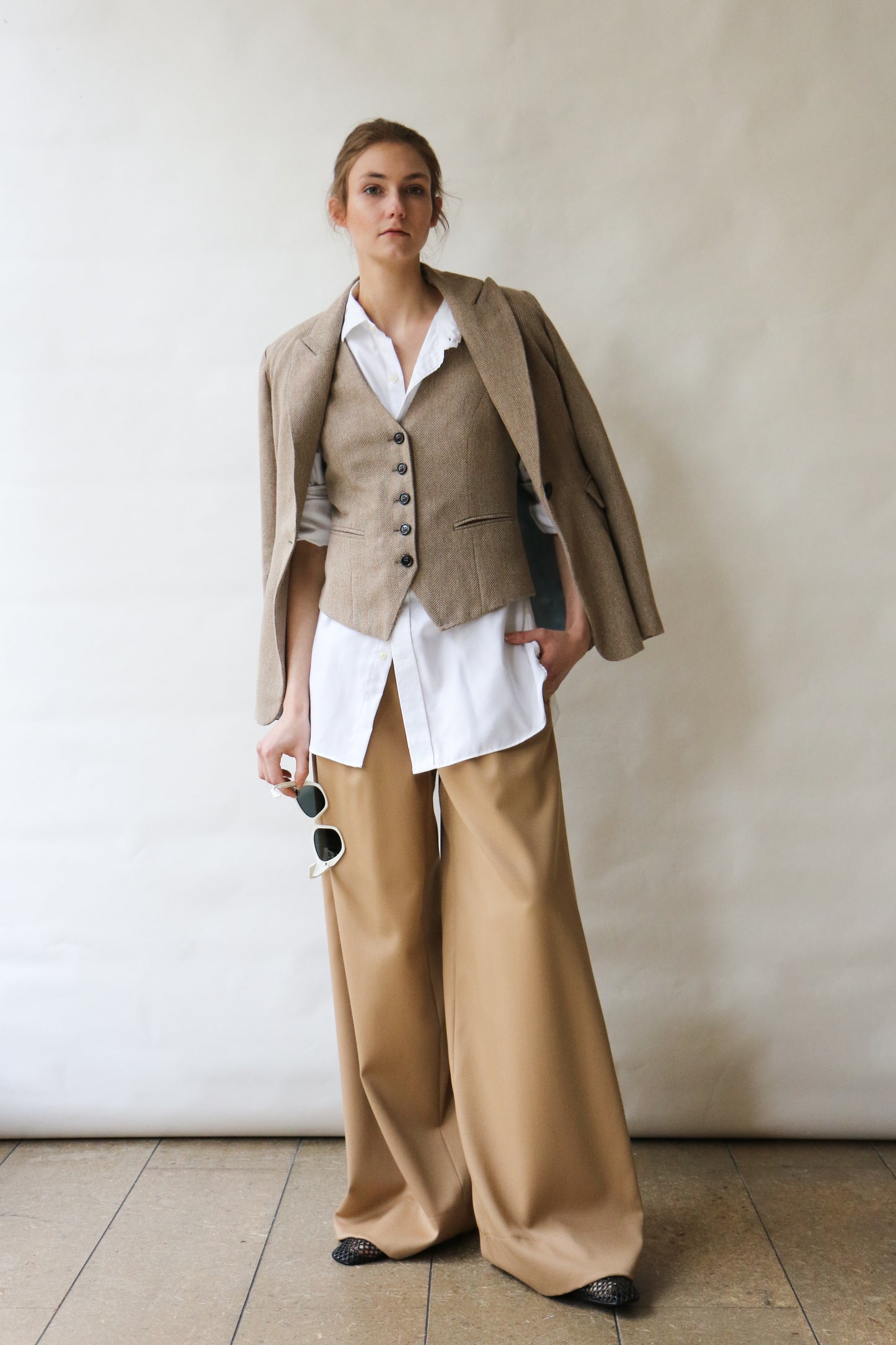 Vest STINE - herringbone brown