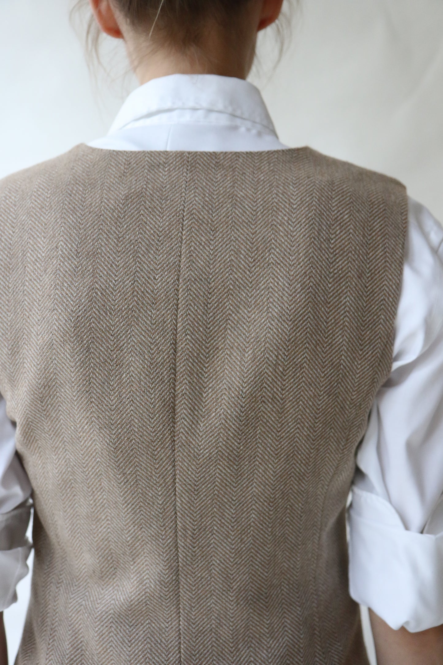 Vest STINE - herringbone brown