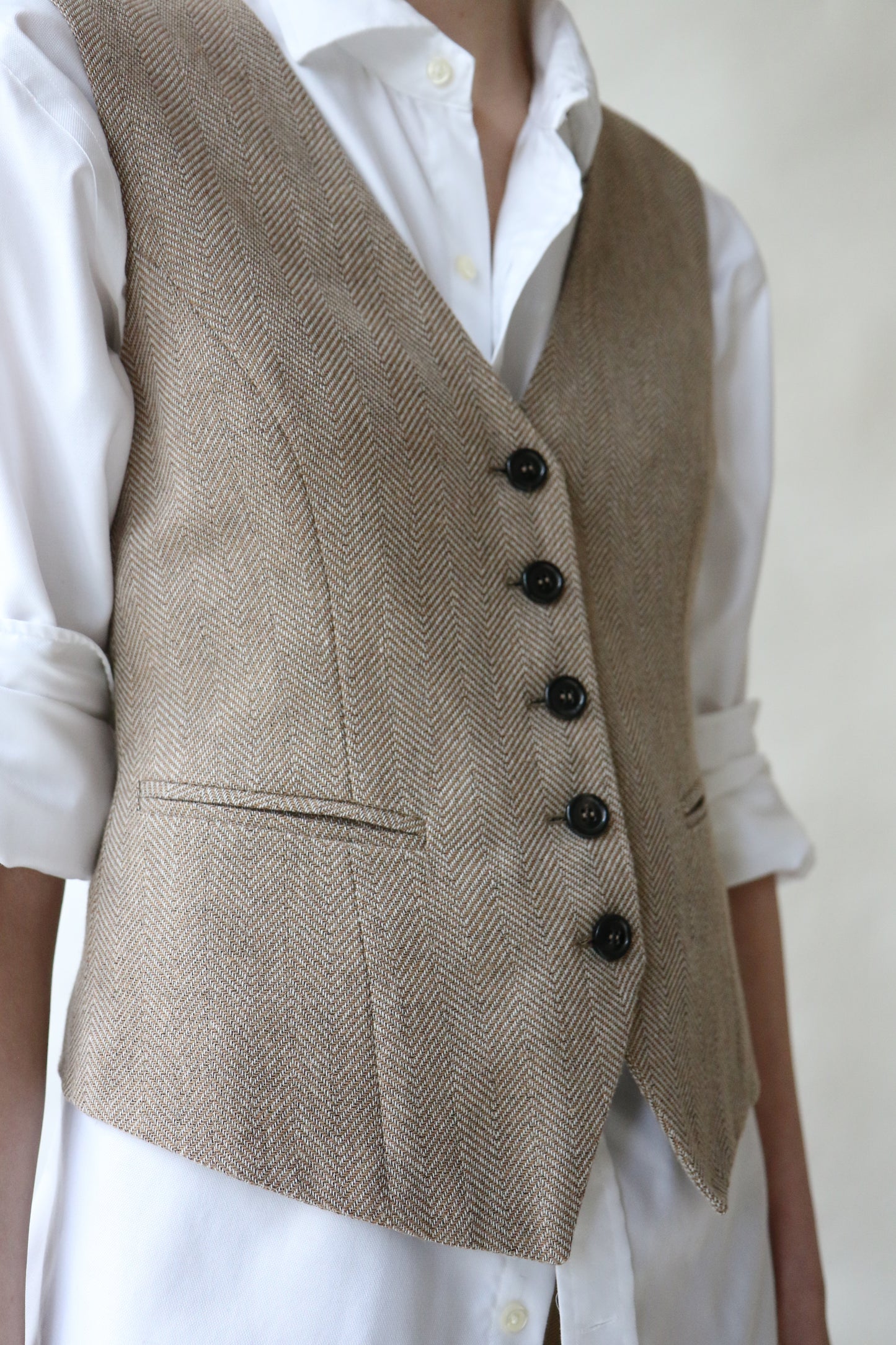 Vest STINE - herringbone brown